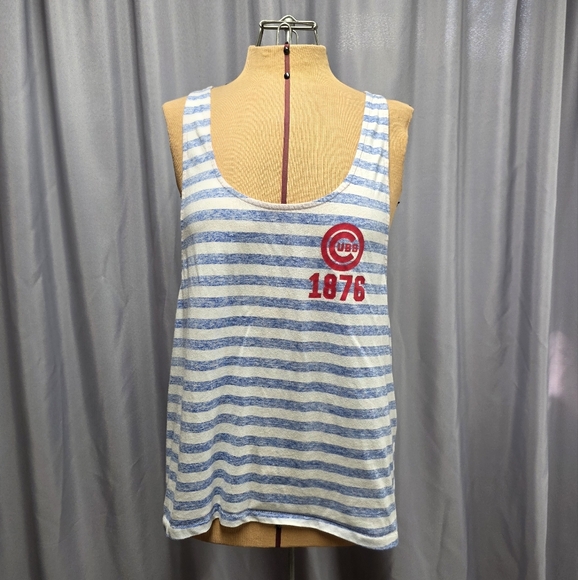 PINK Victoria's Secret Tops - Women's V.S. Pink Striped Blue and White Cubs Tank Top